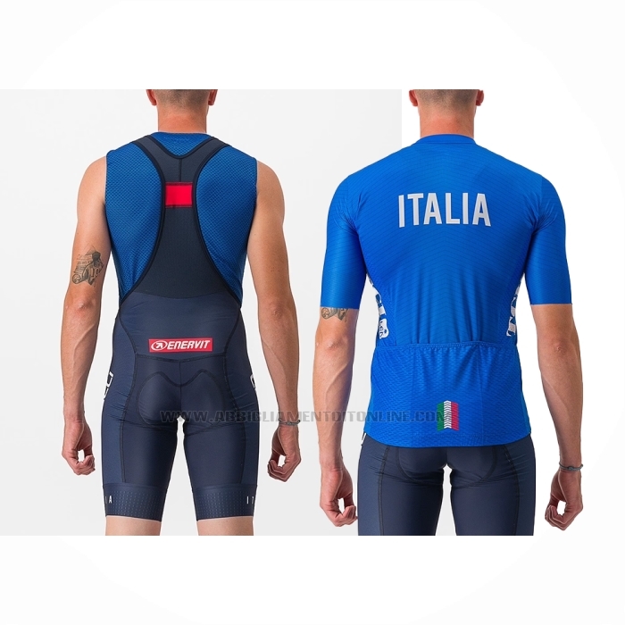 2023 Abbigliamento Ciclismo Giro d'Italia Blu Manica Corta e Salopette